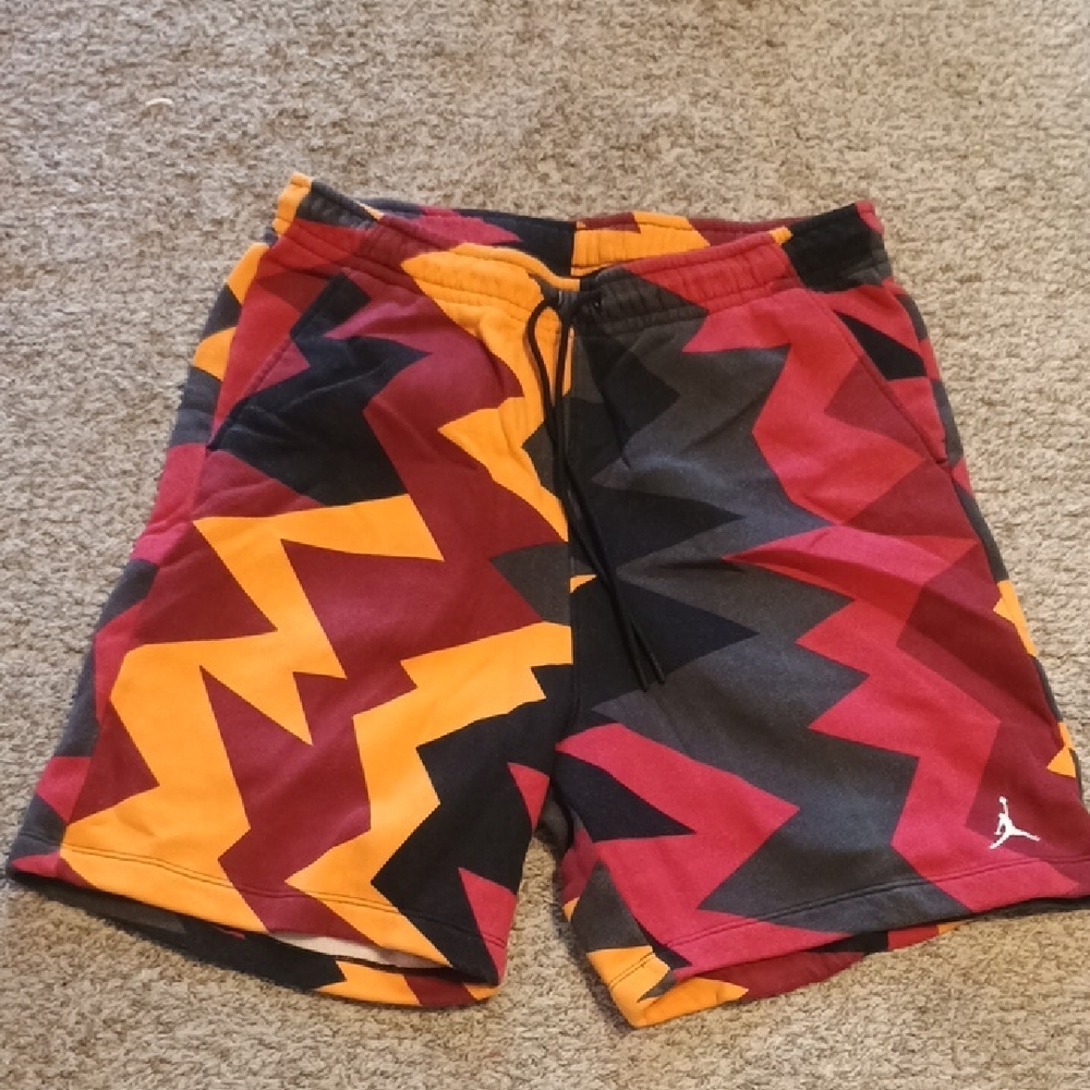 Jordan Zigzag Athletic Shorts - Red, Yellow, Black